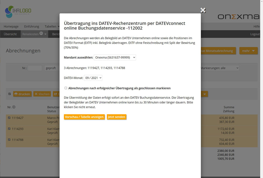 DATEV Unternehmen online Schnittstelle