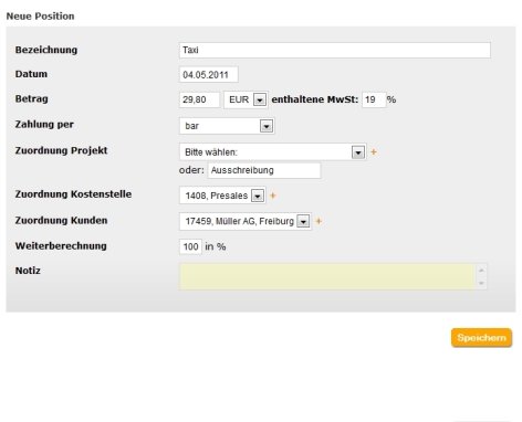 Zuordnung aller Kosten zu Kostenstellen, Kunden oder Projekten